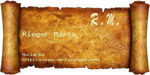 Rieger Márta névjegykártya