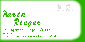 marta rieger business card